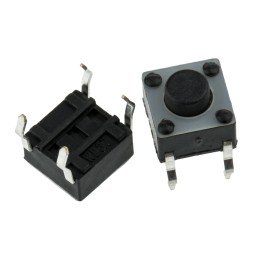 100 pcs - 1825910-6 Black Button Tactile Switch, SPST 50 mA @ 24 V dc 1.4mm Surface Mount