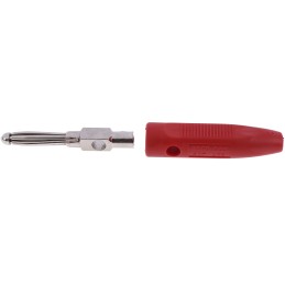 10 pcs - RS PRO Red Male Banana Connectors, 4 mm Connector, Screw Termination, 16A, 50V, Copper Plating