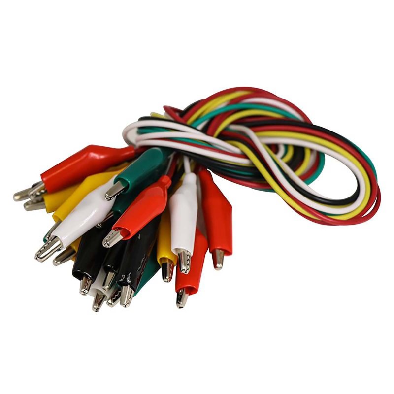 10 pcs - 2407 Kitronik Crocodile Clip Lead, 500mA, 500mm Lead Length