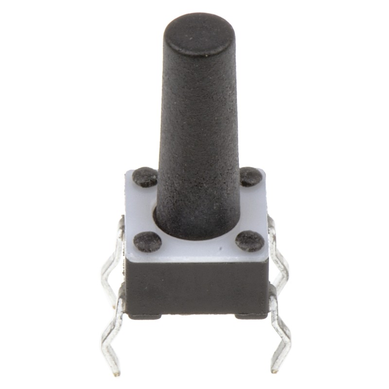 100 pcs - 2-1825910-7 Black Button Tactile Switch, SPST 50 mA @ 24 V dc 9.4mm Surface Mount