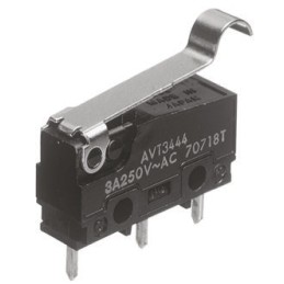10 pcs - AVT3444 Panasonic Simulated Roller Lever Micro Switch, PCB Terminal, 3 A @ 250 V ac, SP-CO, IP40
