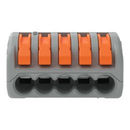 3 Pack of 10 - 222-415 Wago 222 Series Lever Connector, 5-Way, 32A, 28 - 12 AWG Wire, Cage Clamp Termination