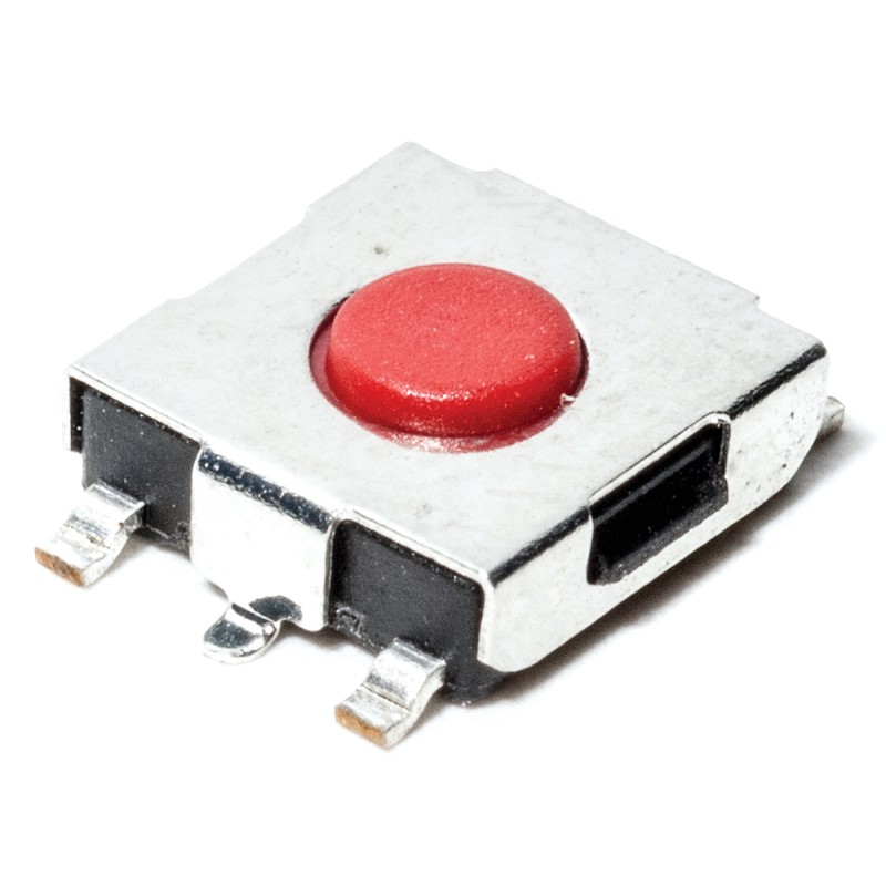 100 pcs - PTS641 SM25 SMTR2 LFS IP40 Red Button Tactile Switch, SPST 50 mA 3 (Dia.)mm Surface Mount