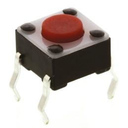 100 pcs - 1825910-3 Red Button Tactile Switch, SPST 50 mA @ 24 V dc 0.7mm Surface Mount