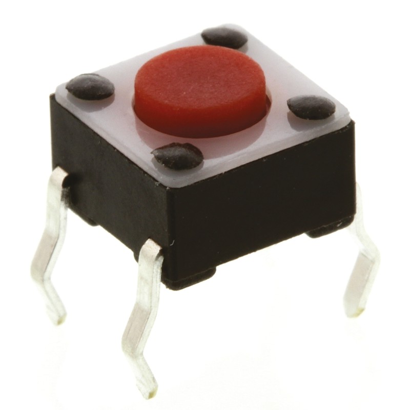 100 pcs - 1825910-3 Red Button Tactile Switch, SPST 50 mA @ 24 V dc 0.7mm Surface Mount