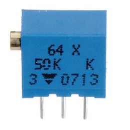 10 pcs - 64YR2KLF 2kΩ, Through Hole Trimmer Potentiometer 0.25 W @ 85 °C Top Adjust TT Electronics/BI, 64