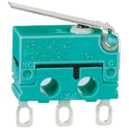 10 pcs - ABS141240 Panasonic Hinge Lever Micro Switch, Solder Terminal, 2 A @ 30 V dc, SPDT, IP50