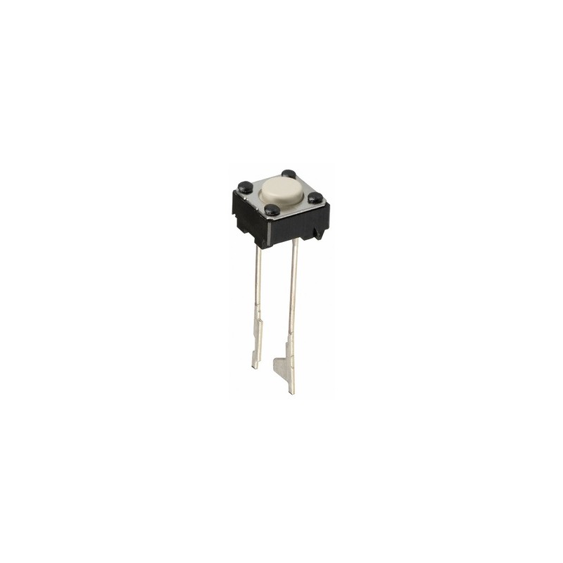 50 pcs - B3F-6000 IP00 Ivory Plunger Tactile Switch, SPST 50 mA 6mm Through Hole