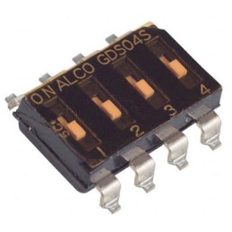 10 pcs - GDS04STR04 TE Connectivity 4 Way Surface Mount DIP Switch SPST