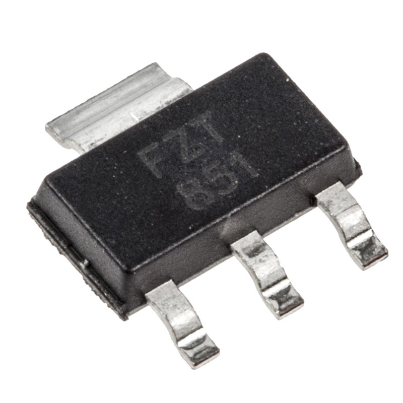 10 pcs - FZT851TA Diodes Inc FZT851TA NPN Transistor, 6 A, 60 V, 3 + Tab-Pin SOT-223