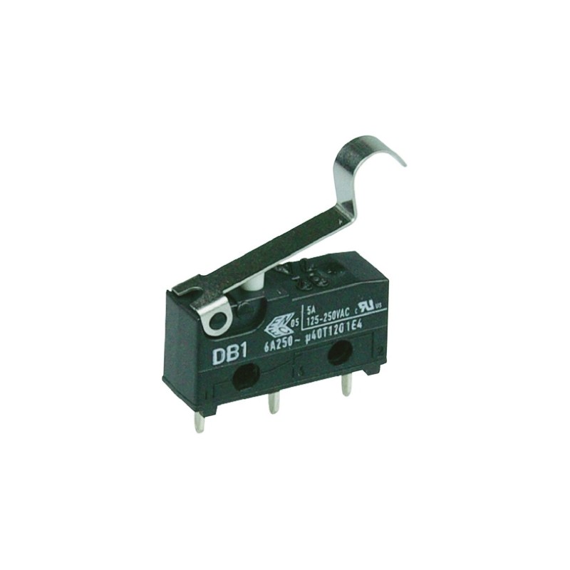 10 pcs - DB1C-C1SC ZF Simulated Roller Lever Micro Switch, Through Hole Terminal, 6 A @ 250 V ac, SPDT