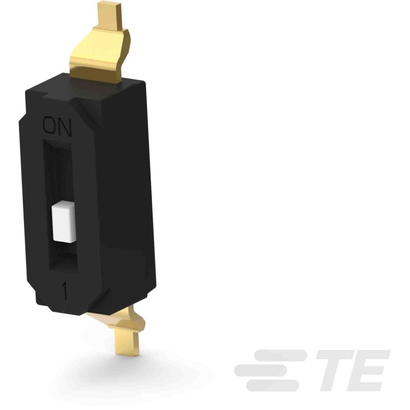 10 pcs - EDS01SGRSTR04Q TE Connectivity 1 Way Surface Mount DIP Switch SPST, Recessed Actuator