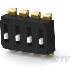 10 pcs - EDS04SNNNTU04Q TE Connectivity 4 Way Surface Mount DIP Switch SPST, Raised Actuator