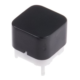 10 pcs - Black Cap Tactile Switch, SPDT 30 mA @ 28 V dc 2mm