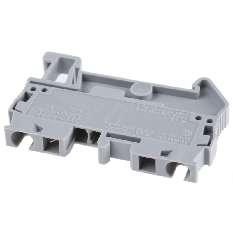 5 pcs - Phoenix Contact ST 4 Series Grey DIN Rail Terminal Block, 0.2 - 6mm², Single-Level, Spring Clamp Termination