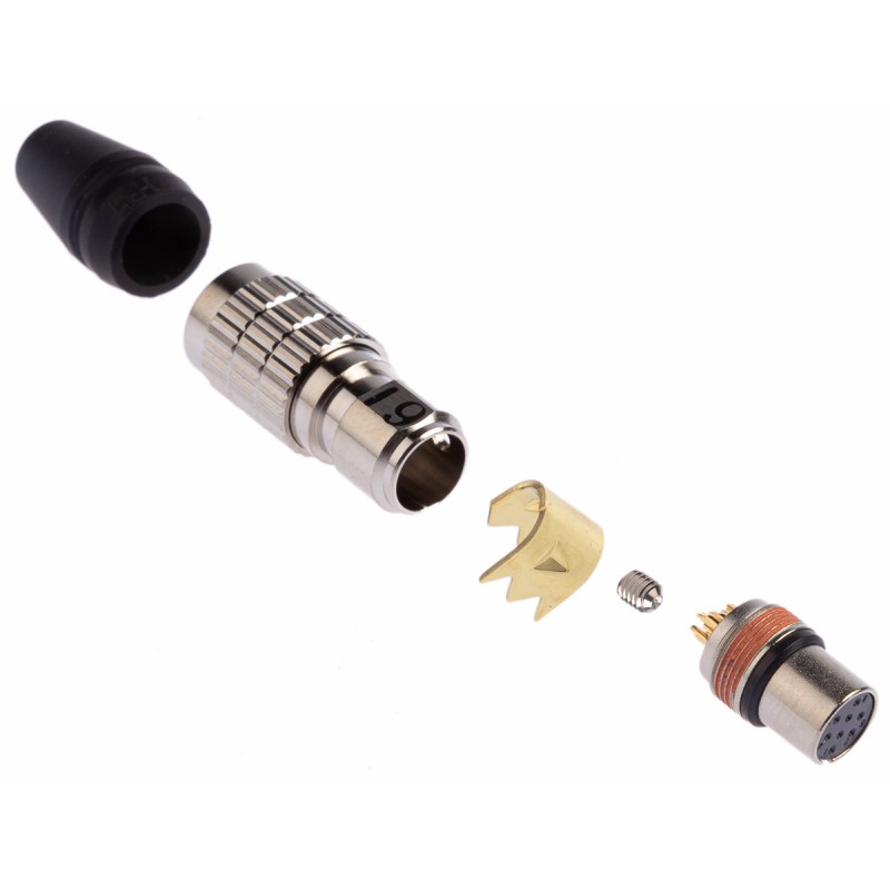 1 pcs - Hirose Circular Connector, 8 Contacts, Cable Mount, Micro Connector, Socket, Female, HR25 Series