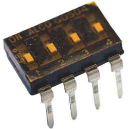 10 pcs - 1825006-5 TE Connectivity 4 Way Through Hole DIP Switch SPST