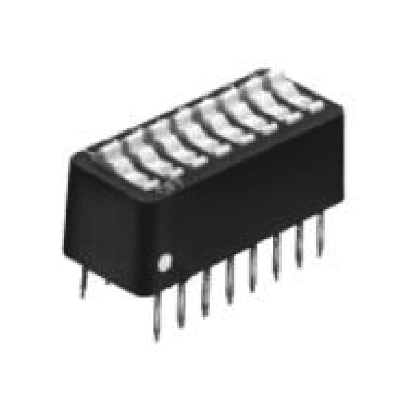 10 pcs - 5435640-5 TE Connectivity 8 Way Through Hole DIP Switch SPST, Rocker Actuator