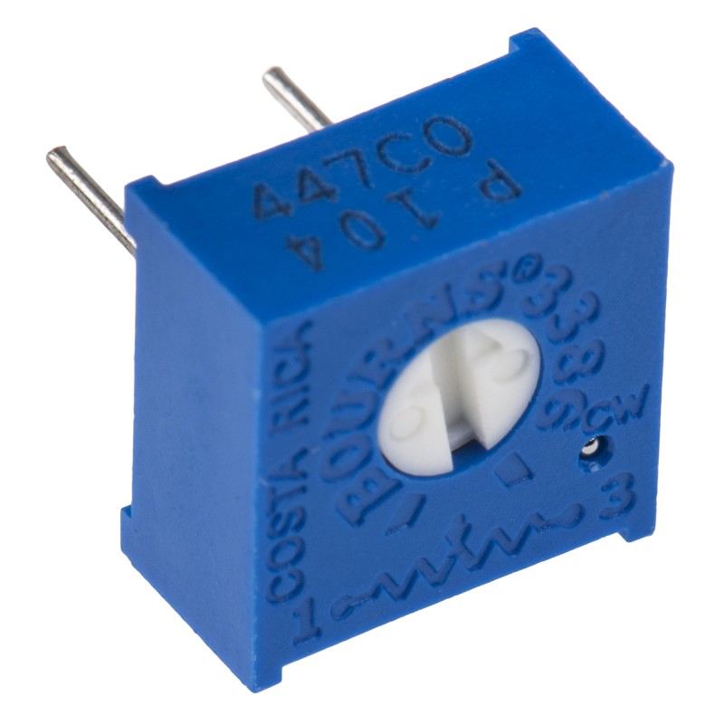 10 pcs - 3386P-1-104LF 100kΩ, Through Hole Trimmer Potentiometer 0.5W Top Adjust Bourns, 3386