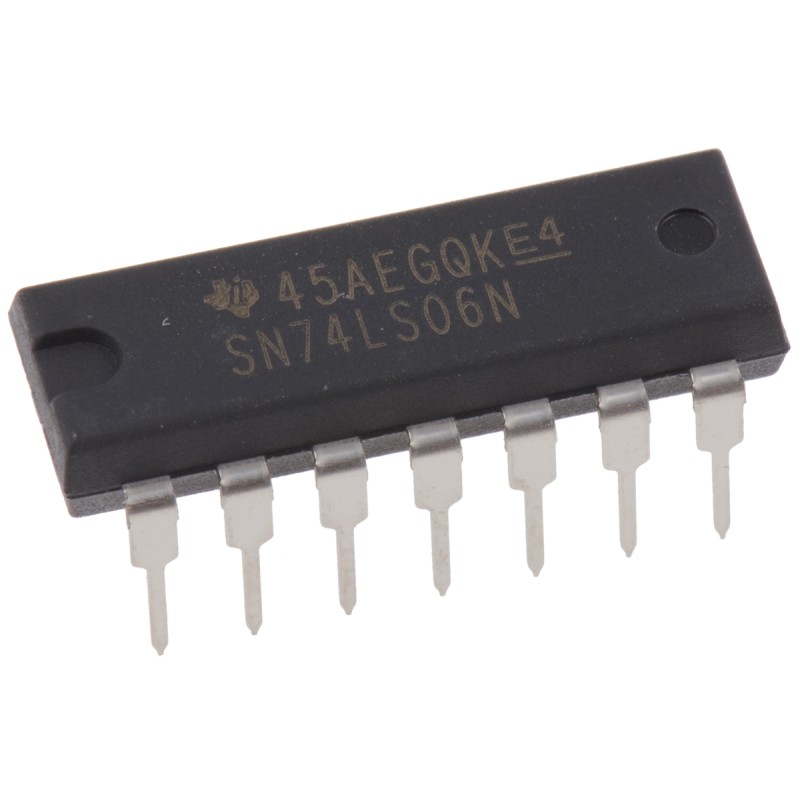 10 pcs - SN74LS06N Texas Instruments SN74LS06N Hex Inverter, 14-Pin PDIP
