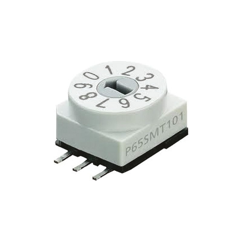 10 pcs - P65SMT103 APEM 10 Way Surface Mount DIP Switch SPST, Rotary Flush Actuator