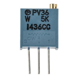 10 pcs - PV36W502C01B00 5kΩ, Through Hole Trimmer Potentiometer 0.5W Top Adjust Bourns, PV36