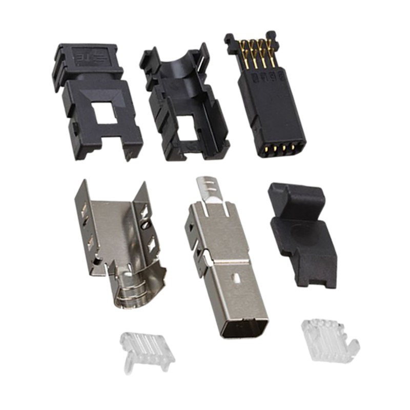1 pcs - TE Connectivity, Type I Cable Mount Mini I/O Connector Plug, 8 Way, Shielded