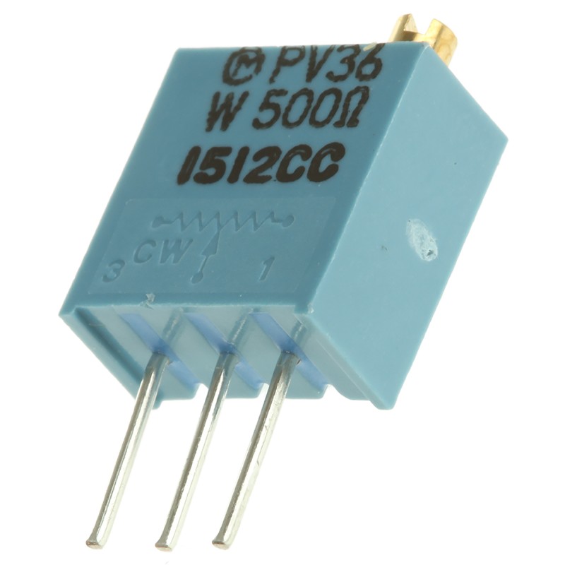 10 pcs - PV36W501C01B00 500Ω, Through Hole Trimmer Potentiometer 0.5W Top Adjust Bourns, PV36