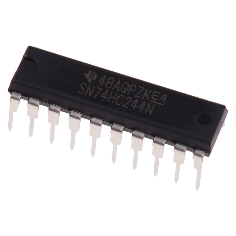 10 pcs - SN74HC244N Texas Instruments SN74HC244N Octal-Channel Buffer & Line Driver, 3-State, 20-Pin PDIP
