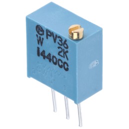 10 pcs - PV36W202C01B00 2kΩ, Through Hole Trimmer Potentiometer 0.5W Top Adjust Bourns, PV36