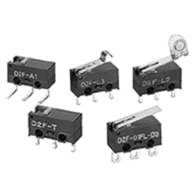 20 pcs - D2F-01L2-D3 Omron Hinge Roller Lever Limit Switch, IP40, SPDT, 30V ac Max