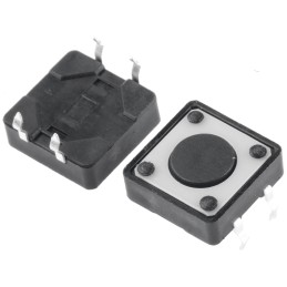50 pcs - FSM100 Black Button Tactile Switch, SPST 50 mA @ 24 V dc 0.5mm