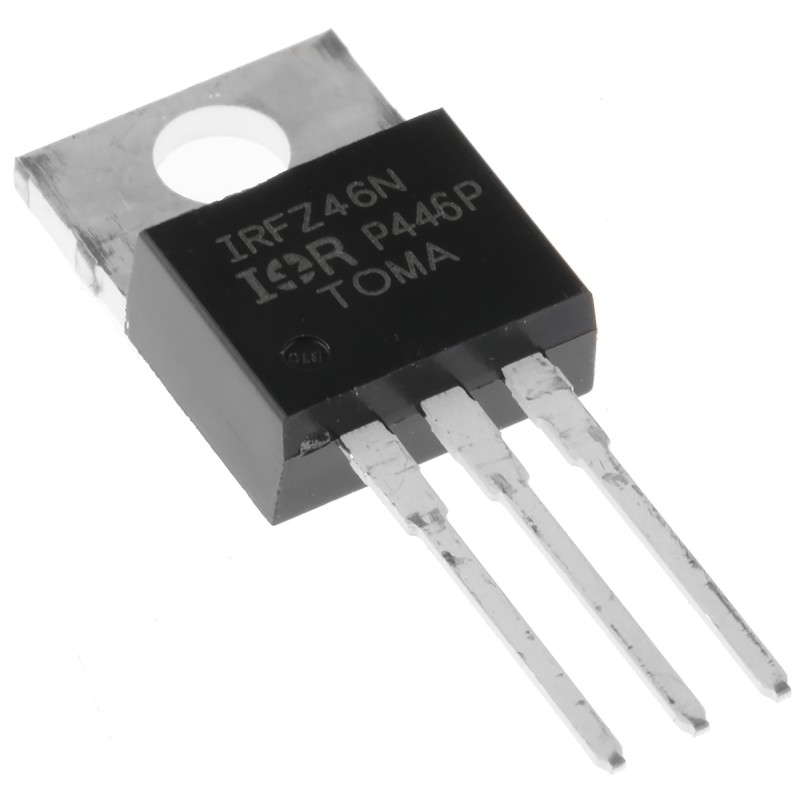 10 pcs - IRFZ46NPBF N-Channel MOSFET, 53 A, 55 V, 3-Pin TO-220AB Infineon IRFZ46NPBF