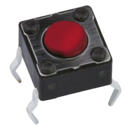 100 pcs - DTS62RV Red Button Tactile Switch, SPST 50 mA @ 12 V dc 1.5mm