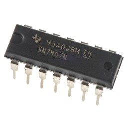 10 pcs - SN7407N Texas Instruments SN7407N Hex-Channel Buffer & Line Driver, Open Collector, 14-Pin PDIP