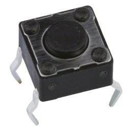 100 pcs - DTS65KV Black Button Tactile Switch, SPST 50 mA @ 12 V dc 6mm