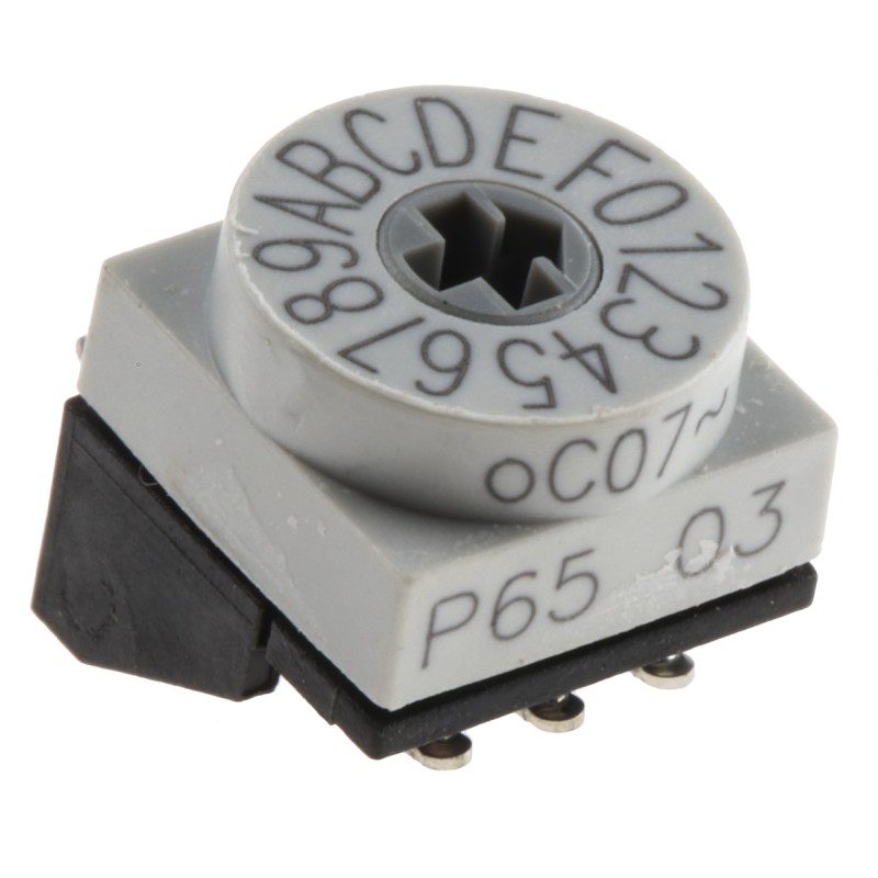 10 pcs - P65THR703L254 Hartmann 16 Way Through Hole DIP Switch, Slot Actuator