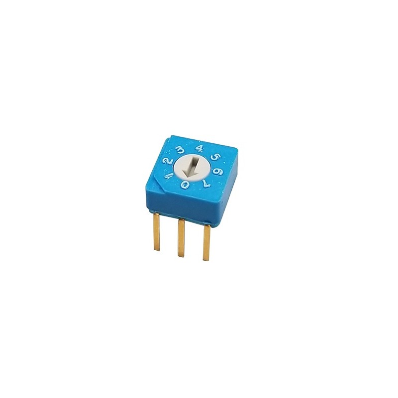 10 pcs - S-8030 NIDEC COPAL ELECTRONICS GMBH S-8, 8 Position, BCD Rotary Switch, 100 mA, Pin