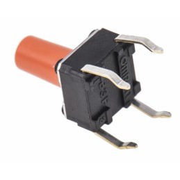 50 pcs - B3F-1075 Plunger Tactile Switch, SPST 50 mA @ 24 V dc 6.1mm Through Hole