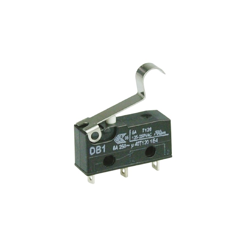 10 pcs - DB1C-A1SB ZF Simulated Roller Lever Micro Switch, Solder Terminal, 6 A @ 250 V ac, SPDT