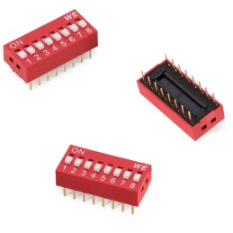 20 pcs - 418117270902 Wurth Elektronik 2 Way Through Hole DIP Switch SPST, Raised Actuator