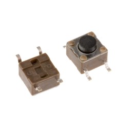 100 pcs - 4-1437565-1 Black Button Tactile Switch, SPST 50 mA @ 12 V ac 1.4mm Surface Mount