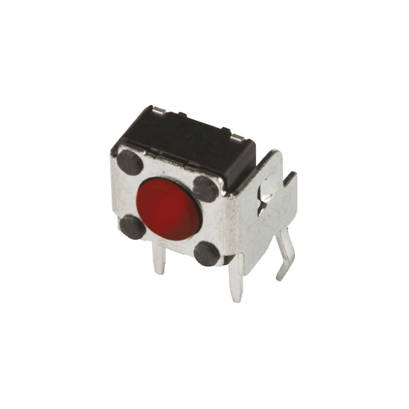 100 pcs - DTSA62RV Red Button Tactile Switch, SPST 50 mA @ 12 V dc 1.3mm