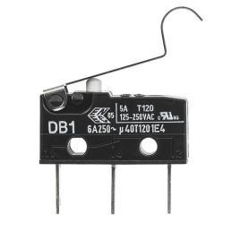 10 pcs - DB1C-B1SC ZF Simulated Roller Lever Micro Switch, Tab Terminal, 6 A @ 250 V ac, SPDT