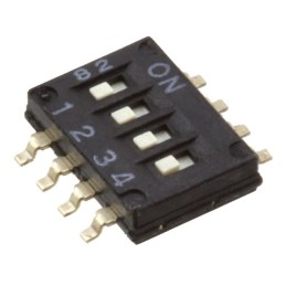 10 pcs - A6H-4101 Omron 4 Way Surface Mount DIP Switch SPST, IP40