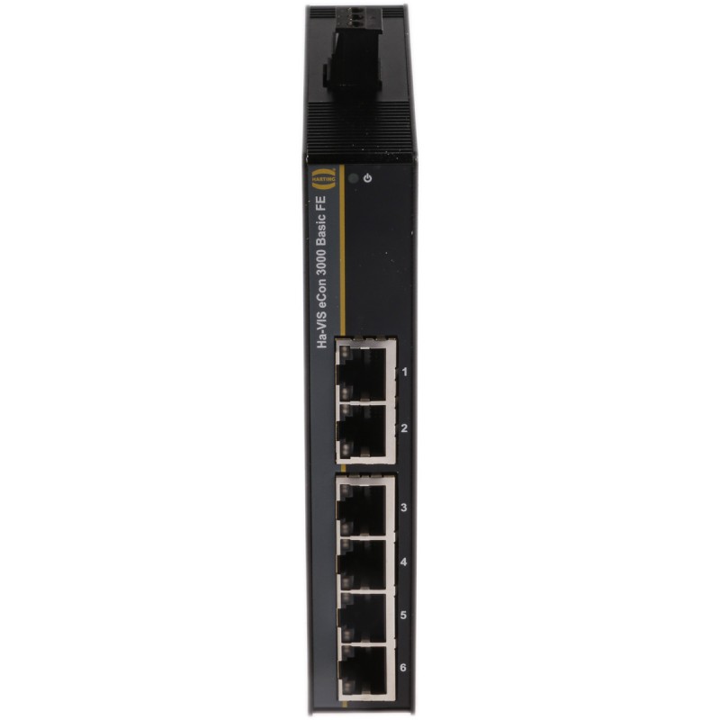 1 pcs - HARTING eCon 3000 Series DIN Rail Mount Ethernet Switch, 6 RJ45 Ports, 10/100Mbit/s Transmission, 48V dc