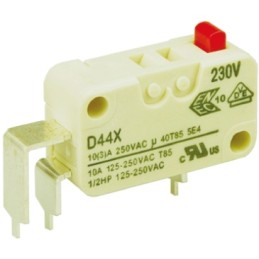 10 pcs - D443-P4AA ZF Button Micro Switch, PCB Terminal, 10 A @ 250 V ac, SPDT