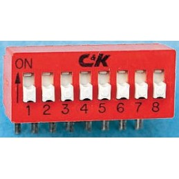 10 pcs - BD02AV C & K 2 Way Through Hole DIP Switch SPST, Extended Actuator