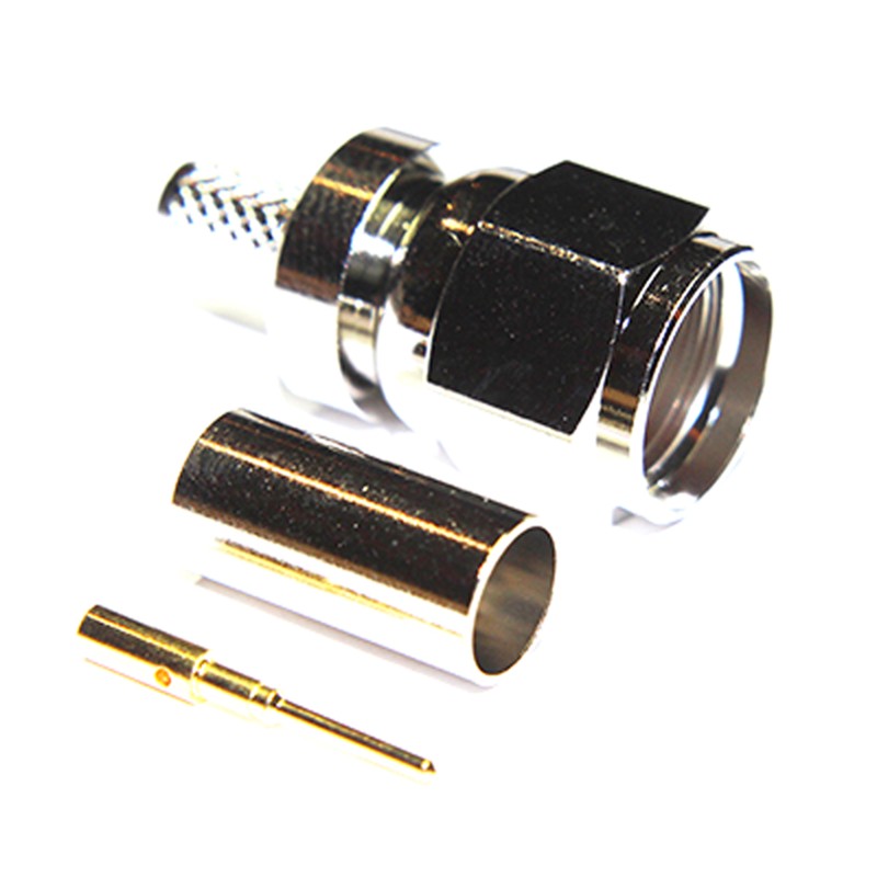 1 pcs - COAX Connectors, Plug Cable Mount F Connector, 75Ω, Crimp Termination, Straight Body