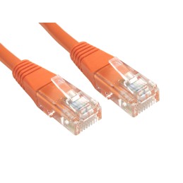 1 pcs - RS PRO Cat6 Male RJ45 to Male RJ45 Ethernet Cable, U/UTP, Orange PVC Sheath, 0.5m